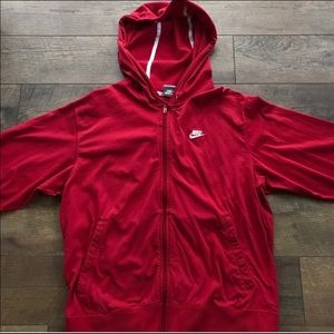 Vintage Red Nike Zip-Up Hoodie